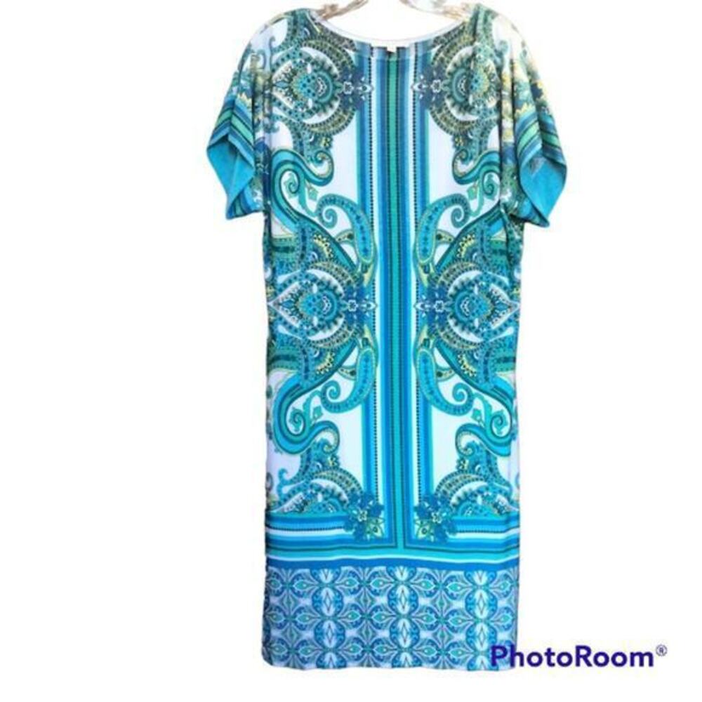 Studio One Multicolor Sheath Midi‎ Dress Lined Womens Size Medium